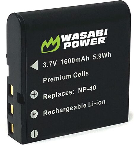 بطارية Wasabi Power لـ Casio NP-40 ، NP-40DBA ، NP-40DCA & Casio EX-FC100 ، EX-FC150 ، EX-FC160S ، EX-Z400 ، PRO EX-P505 ، EX-P600 ، EX-P700 ، ZOOM EX-Z30 ، EX-Z40 ، EX-Z50 ، in Saudi Arabia