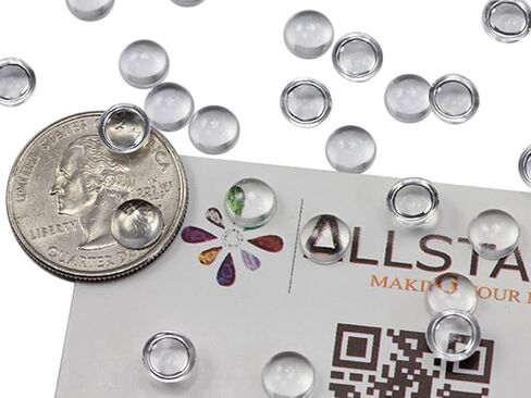 Allstarco 30mm Round Clear Magnifying Acrylic Cabochons, Plastic Gems for Jewelry Making, DIY Earrings, Pendants Indivudually Wrapped - 6 Pieces in Saudi Arabia
