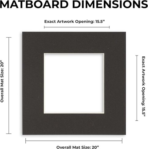 20x20 MAT BEVEL CUT لـ 16 × 16 صورًا - فتحة لوحة حصيرة مصورة مربعة بيضاء - حمض غير لامع لحماية صورك - مقطعة عن الصور العائلية ، حزمة من طقم عرض واحد من Matboard مع in Saudi Arabia
