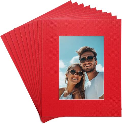 حصيرة صور uxcell 10pcs ، 8 × 10 حصيرة ، مركز لوحات 5 × 7 صور حمض أبيض خالي in Kuwait