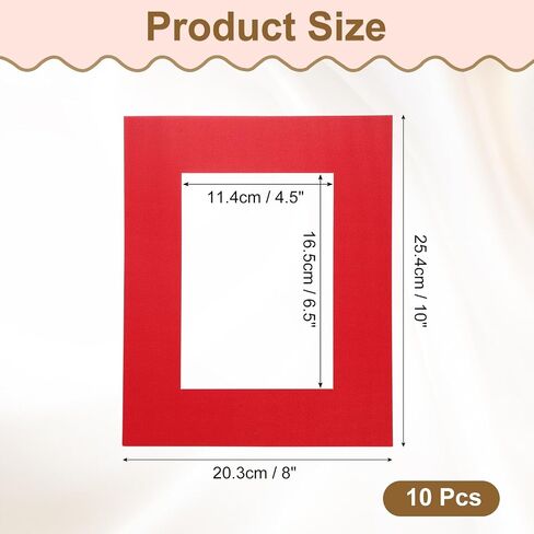 حصيرة صور uxcell 10pcs ، 8 × 10 حصيرة ، مركز لوحات 5 × 7 صور حمض أبيض خالي in Kuwait