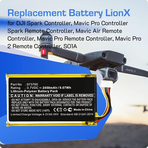 بطارية ليونكس لوحدة التحكم في الهواء عن بُعد Mavic Mavic Pro Controller Mavic Pro جهاز التحكم عن بُعد شرارة شرارة التحكم عن بُعد 973760 2450mAh / 9.07WH in Kuwait