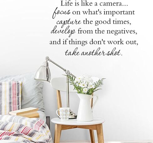 Hi-Shop Life is Like A Camera Quote Decors Wall Saying Decals Quote for Home Wall Stickers Nursery Decor(2) in Saudi Arabia