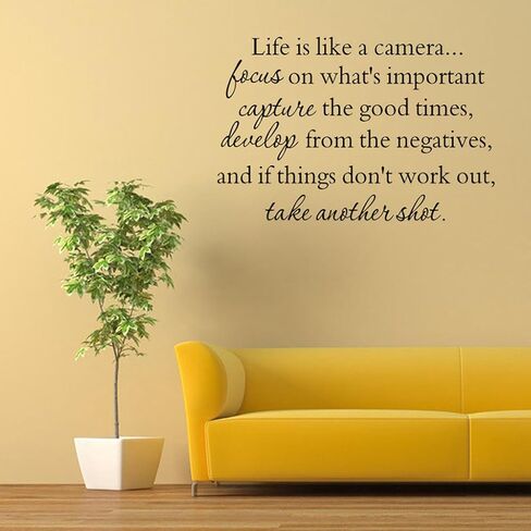Hi-Shop Life is Like A Camera Quote Decors Wall Saying Decals Quote for Home Wall Stickers Nursery Decor(2) in Saudi Arabia