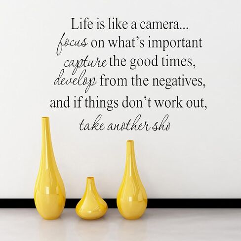 Hi-Shop Life is Like A Camera Quote Decors Wall Saying Decals Quote for Home Wall Stickers Nursery Decor(2) in Saudi Arabia