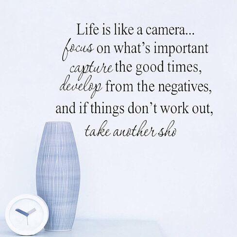 Hi-Shop Life is Like A Camera Quote Decors Wall Saying Decals Quote for Home Wall Stickers Nursery Decor(2) in Saudi Arabia