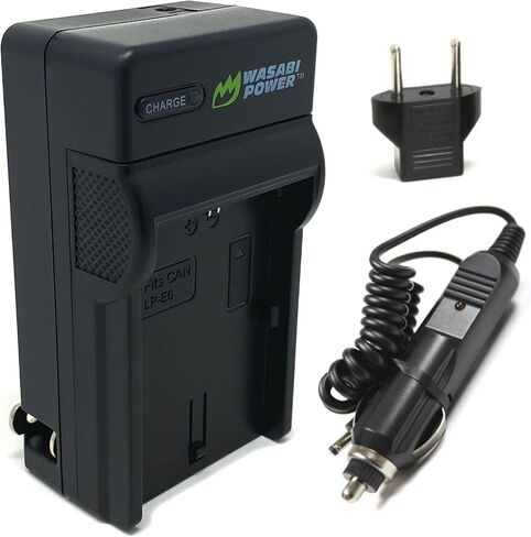 Wasabi Power Battery Charger for Canon LP-E6, LP-E6N, LP-E6NH, LP-E6P and Canon EOS 5D Mark II, Mark III, Mark IV, 5DS R, 6D, 60D, 60Da, 6D Mark II, 7D Mark II, 70D, 80D, R, R5, R5C, R6, XC10, XC15 in Saudi Arabia