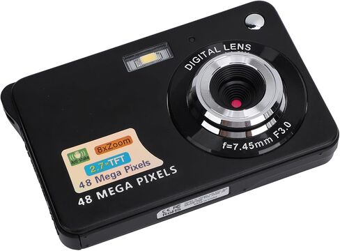 48MP 4K Digital Camera with 8X Zoom, 20 Filters for Kids Vlogging, Selfie Mode, Record Daily Moments, Travel Selfies, Video Recording, Flip Screen, Compact Camera, Built in Flash in Kuwait