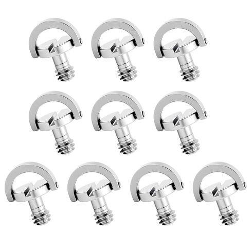 10 Pack Stainless Steel D Ring Screw Hinged Holder, 1/4"-20 Ring Camera Screws Tripod Camera Fixing Screwsfor Selfie Sticks, Gimbals, Quick Release Wrist Strap Mounting and Attachment in Kuwait