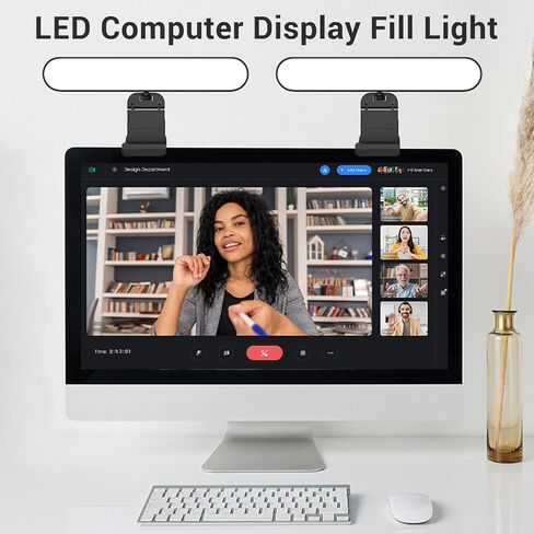 إضاءة مؤتمر الفيديو ، LED عرض الكمبيوتر ملء الضوء 10 سطوع 3 ألوان ارتفاع زاوية ارتفاع قابلة للضبط ضوء تعبئة لمكالمات الفيديو سيلفيز النوع ج in Kuwait