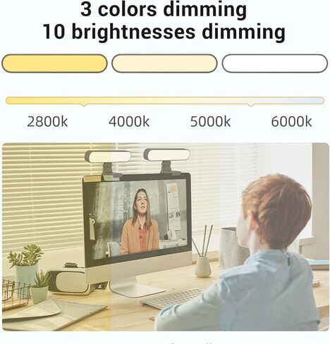 إضاءة مؤتمر الفيديو ، LED عرض الكمبيوتر ملء الضوء 10 سطوع 3 ألوان ارتفاع زاوية ارتفاع قابلة للضبط ضوء تعبئة لمكالمات الفيديو سيلفيز النوع ج in Kuwait