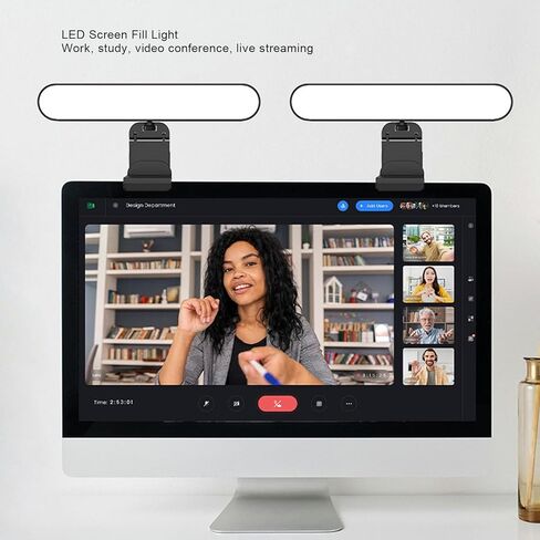 BEWINNER DUAL LED شاشة الحاسوب مصباح مع 3 أوضاع ملونة ، 3000-6000K ، 10 مستويات السطوع ، 180 درجة قابلة للتعديل ، ضوء الكمبيوتر للعمل ، الدراسة ، مؤتمر الفيديو in Kuwait