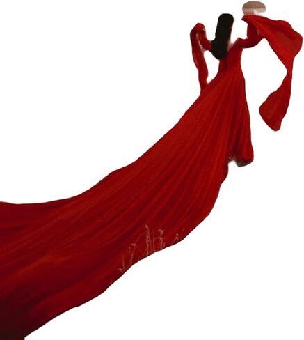 Satin Long Flying Dress | Flying Dres for Photoshoot with Flared Sleeves | Long Flying Dres | Santorini Dres Brown in Saudi Arabia