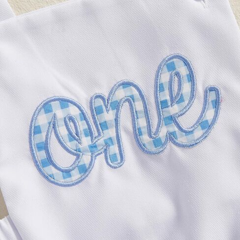 Newborn Baby Boy Girl One Birthday Overalls Romper My First Birthday Sleeveless Onesie Bodysuit Baby Clothes in Kuwait