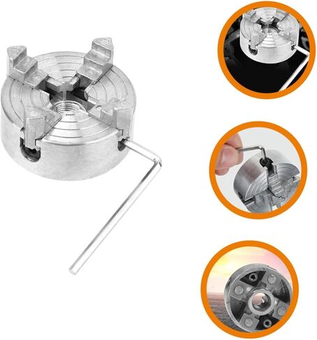 1pcs Metal Mini Lathe Jaw Chuck Clamp Handheld Manual Tool for Projects High Precision Self-centering Design for Woodworking and Metalworking Applications in Saudi Arabia