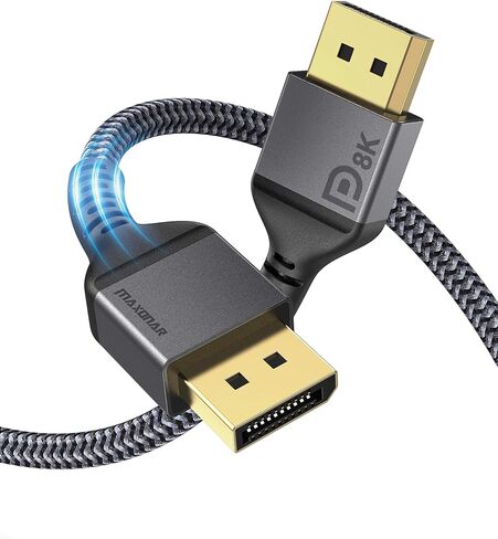 Maxonar VESA Certified DisplayPort 2.1 Cable, 6.6 ft/2M 16K DisplayPort Cable 2.0 Supports 80Gbps,16K@60Hz, 10K@60Hz, 8K@60Hz, 4K@165Hz, HDR, HDCP 2.2 for Gaming Monitor, TV, PC, Laptop in Saudi Arabia