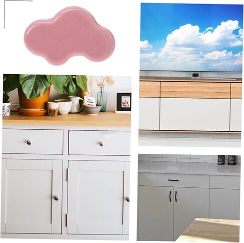 Generic 4pcs Clouds Hold Hands Cabinet Knob Door Knobs Door Handle Cloud-Shaped Drawer Knobs Elegant Pull Handle Wardrobe Handle Cupboard Knob Cabinet Pull Handles Door Pull Handle, Pink in Saudi Arabia