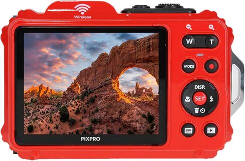 KODAK PIXPRO WPZ2 Rugged Waterproof Shockproof Dustproof WiFi Digital Vlogging Camera 16MP (Red) Bundle with 32GB Memory Card + Vlogger Tripod + Bag + Cleaning Kit + More Accessories in Saudi Arabia