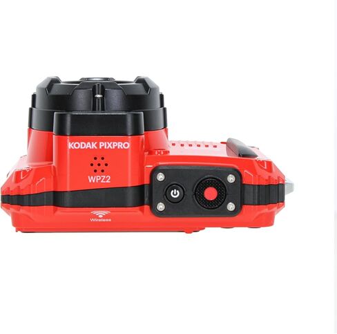 KODAK PIXPRO WPZ2 Rugged Waterproof Shockproof Dustproof WiFi Digital Vlogging Camera 16MP (Red) Bundle with 32GB Memory Card + Vlogger Tripod + Bag + Cleaning Kit + More Accessories in Saudi Arabia