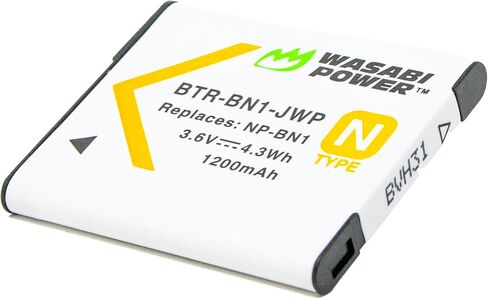 Wasabi Power Battery for Sony NP-BN1 (2-Pack) (Compatible with Cyber-Shot DSC-QX10, DSC-QX30, DSC-QX100, DSC-TX100V, DSC-TX200V, DSC-W800, DSC-W810, DSC-W830, DSC-WX150, DSC-WX220 & More) in Saudi Arabia