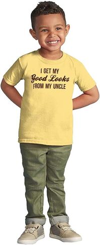 Brisco Brands I Get My Good Looks from My Uncle Toddler Boy Girl T Shirt in Saudi Arabia