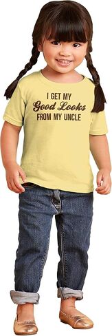Brisco Brands I Get My Good Looks from My Uncle Toddler Boy Girl T Shirt in Saudi Arabia