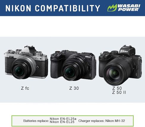 شاحن بطارية USB Dual USB Dual Power لـ Nikon EN-EL25 ، EN-EL25A ، MH-32 متوافق مع Nikon Z30 ، Z50 ، Z50 II ، ZFC in Saudi Arabia