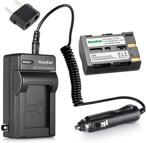Kastar Battery (1X) and Charger for Pentax D-Li50 Konica Minolta NP-400 and Pentax K10 K10D K20 K20D Minolta A-5 A-7 Dimage A1 A2 Dynax 5D 7D Maxxum 5D 7D Samsung SLB-1647 GX-10/20 Sigma BP-21 SD1 in Saudi Arabia