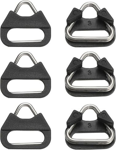 حلقة حبال حزام الكاميرا ، 6pcs مثلث معدني محول حلقة مقسمة مع غطاء بلاستيكي عالمي لنيكون ل fujifilm ل pentax لحزام كاتبة الكاميرا لايكا ، والفضة أسود in Kuwait