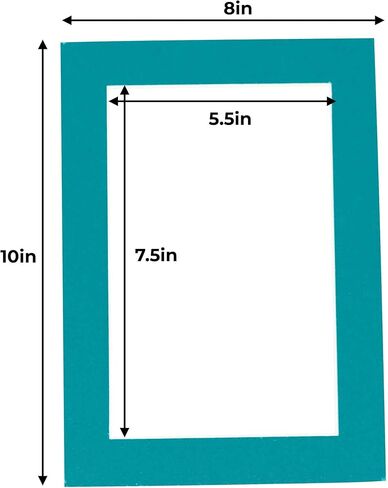 8x10 Teal Blue Picture Matboard for 6x8 Photo - للإطارات التي يبلغ قياسها 8 × 10 بوصات - مريحة مريحة لعرض الفنون 6 × 8 بوصات - حصيرة واحدة حمض واحد in Kuwait