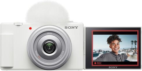 Sony ZV-1F Vlogging Camera, White Bundle with ACCVC1 Vlogger Accessory Kit, Extra Battery, Shoulder Bag, Cleaning Kit in Saudi Arabia