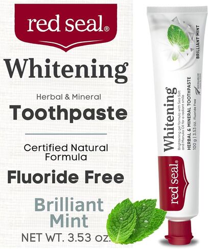 Red Seal Natural SLS Free Toothpaste – with No Fluoride, Sodium Lauryl Sulfate, Parabens, Artificial Sweeteners or Colors – A Mineral Based Toothpaste with Zinc Oxide Suitable for Whole Family 3.88oz in Saudi Arabia