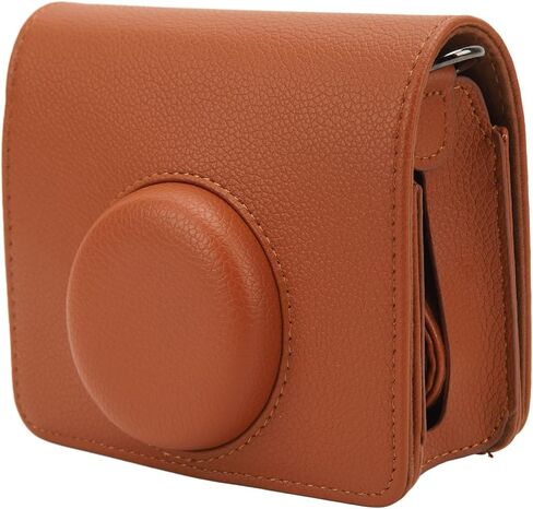Tbest Instant Camera Bag Light Luxury Texture PU Protective Case for Mini Retro Design Portable Shoulder Strap Magnetic Clamshell Skin Friendly 13 x 11 6cm (Black) in Saudi Arabia