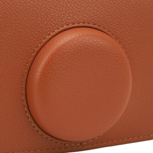 Tbest Instant Camera Bag Light Luxury Texture PU Protective Case for Mini Retro Design Portable Shoulder Strap Magnetic Clamshell Skin Friendly 13 x 11 6cm (Black) in Saudi Arabia