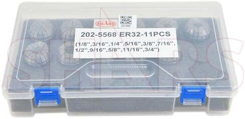 SHARS ER32 COLLET 11 PCS SET ، 1/8-3/4 "نطاق الحجم .0003" TIR 202-5568 S [ in Saudi Arabia