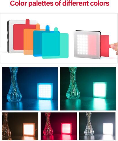 مصباح فيديو LED FOCKT ، لوحة ضوء كاميرا LED محمولة مع 4 مرشحات الألوان ، التحكم في اللمس ، تعتيم بدون خطوة ، مصابيح التصوير الفوتوغرافي المصابيح المصاب in Kuwait
