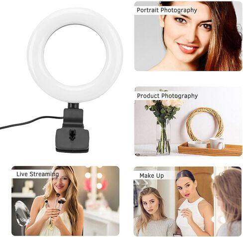 مصباح حلقة ZOPSC 60 ، 290LM USB مصباح كمبيوتر يعمل مع حامل قابل للتعديل ، 3 أوضاع إضاءة لمؤتمرات الفيديو ، البث ، صورة شخصية ، مصباح مكتب الدراسة in Kuwait