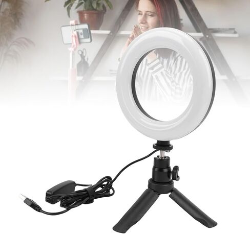 مصباح حلقة ZOPSC 60 ، 290LM USB مصباح كمبيوتر يعمل مع حامل قابل للتعديل ، 3 أوضاع إضاءة لمؤتمرات الفيديو ، البث ، صورة شخصية ، مصباح مكتب الدراسة in Kuwait