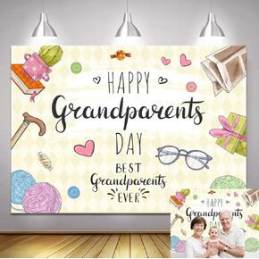 Happy Grandparents Day Photography Backdrop 7x5ft Best Grandpa and Grandma Holiday Background School Event Retirement Love Grandparents Party Decorations in Saudi Arabia