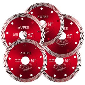 5 Pcs Diamond Saw Blades, 4-1/2'' Tile Cutting Blades for Angle Grinder, Glass Cutting Disc Grinder Blades for Cutting Porcelain Ceramic Granite Marble (Red) in Saudi Arabia