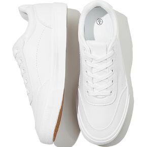 أحذية رياضية جلدية بيضاء من النفاق للنساء أحذية تنس أحذية للأزياء للنساء. in Kuwait