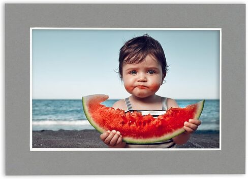 11x14 MAT Bevel Cut for 8x10 Photos - حمض Mid Mid Gray Precut Matboard - للصور ، الصور ، تأطير - سمك 4 فترات in Kuwait