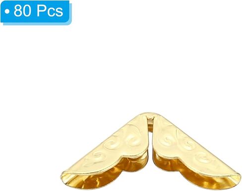 15mm Metal Book Corners, 80pcs Photo Corners Book Corners Protector Retro Metal Decorative for Crafting Scrapbook Photo Album Book Binding, Gold Tone in Saudi Arabia