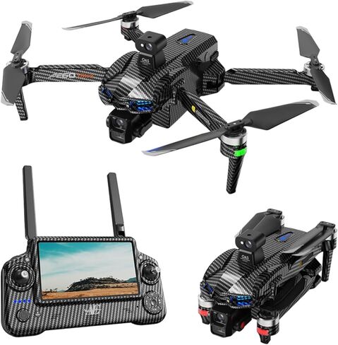 Carbon Fiber GPS Drones with 4K Camera for Adult Beginners，50-Min Max Flight Time, Omnidirectional Obstacle Sensing,Drone Professional Auto Return Follow Me,Brushless Motor 6KM FPV 5G Transmission (Black) in Saudi Arabia