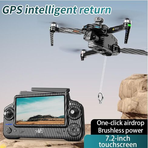 Carbon Fiber GPS Drones with 4K Camera for Adult Beginners，50-Min Max Flight Time, Omnidirectional Obstacle Sensing,Drone Professional Auto Return Follow Me,Brushless Motor 6KM FPV 5G Transmission (Black) in Saudi Arabia