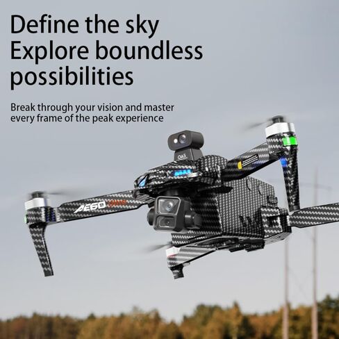 Carbon Fiber GPS Drones with 4K Camera for Adult Beginners，50-Min Max Flight Time, Omnidirectional Obstacle Sensing,Drone Professional Auto Return Follow Me,Brushless Motor 6KM FPV 5G Transmission (Black) in Saudi Arabia
