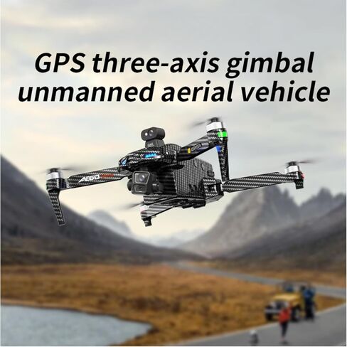 Carbon Fiber GPS Drones with 4K Camera for Adult Beginners，50-Min Max Flight Time, Omnidirectional Obstacle Sensing,Drone Professional Auto Return Follow Me,Brushless Motor 6KM FPV 5G Transmission (Black) in Saudi Arabia