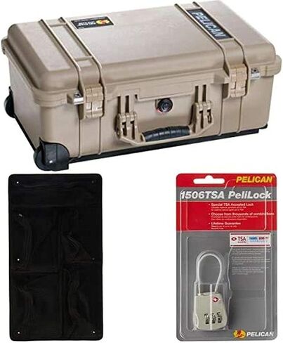 Pelican Select Bundle - Pelican 1510 Case with Foam (Desert Tan) plus 1510 Lid Organizer and TSA lock in Saudi Arabia