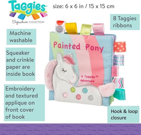 Taggies Embroidered Soft Ring Rattle, Painted Pony, 6-Inches in Kuwait
