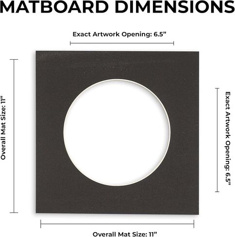 11x11 Mat Bevel Cut for 7x7 Photos - Precut Aged Oak Brown Circle Shaped Photo Mat Board Opening - Acid Free Matte to Protect Your Pictures - Bevel Cut for Family Photos, Pack of 1 Matboard in Saudi Arabia